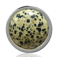 Silver Pendant Coin with Dalmation Jasper