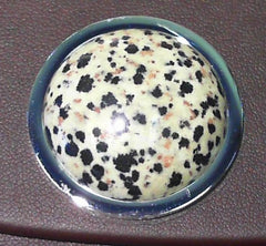 Silver Pendant Coin with Dalmation Jasper