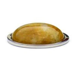 Silver Pendant Coin with Graphic Feldspar