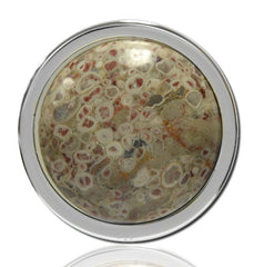 Silver Pendant Coin with Mica Quartz