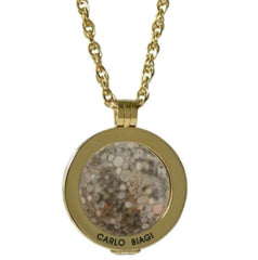 Silver Pendant Coin with Mica Quartz