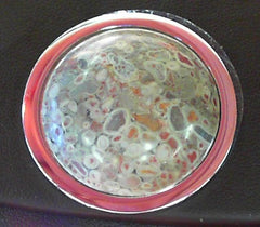 Silver Pendant Coin with Mica Quartz