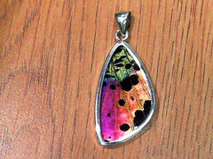 Lady's Medium Sterling Silver Pendant with Butterfly Wings - Sunset Mo