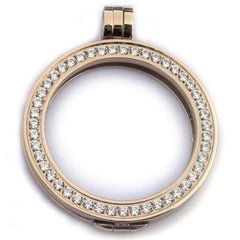 Rose Gold Plated Coin Holder Pendant with CZs