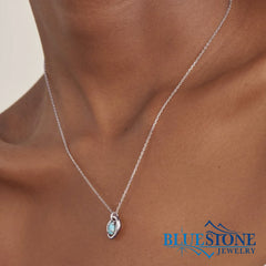 Sterling Silver Necklace with Turquoise- 20 Inches