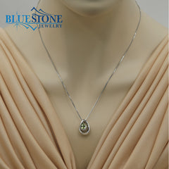 Sterling Silver Peridot Pendant with 20 Inch Chain