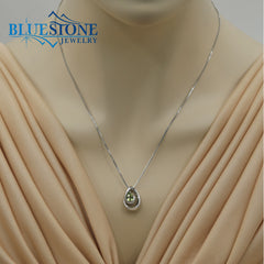 Sterling Silver Peridot Pendant with 18 Inch Chain