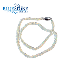 Sterling Silver Beaded Ethiopian Opal Necklace- 18 Inches