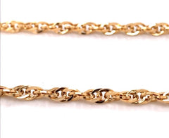 33" 18 Karat Yellow Gold Plated Silver Chain