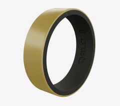Women's Gold and Black Silicone Ring. 6mm Wide. Ring Size 6.