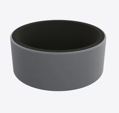 Men's Silver and Black Silicone Ring. 9mm Wide. Ring Size 8.