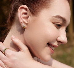 14KT Gold Plated Pave Huggie Earrings with CZs