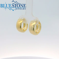 Gold Plated Solid Thick Huggie Hoops - 8mm