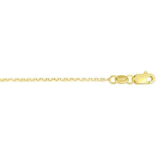 20 14 Karat Yellow Gold Diamond Cut Cable Link Chain