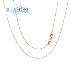 14 Karat Rose Gold Rolo Chain Length 16 inches at 1.3 grams. 0.7mm wid