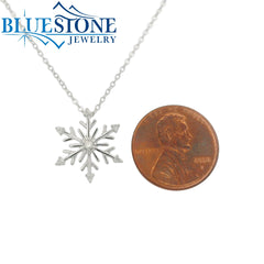 14 Karat White Gold Snowflake Necklace - 18"