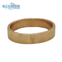 Sterling Silver, Gold Filled 4mm wide band with Hammered Finish