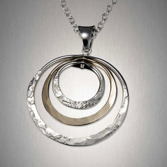 Sterling Silver &14K Gold Filled Circle Pendant