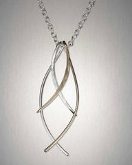 Sterling Silver and 14k Gold Filled Fish Pendant.