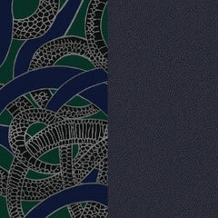 Snake/Navy Blue 25mm Bracelet Leather