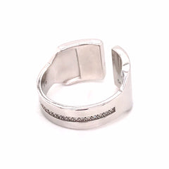 "Bandeau Precieuses" Sterling Silver Ring with Cubic Zirconias