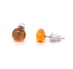 Amber Colored MicroDots Titanium Earrings