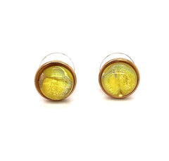 Large Gold Bezel Microdots Earrings