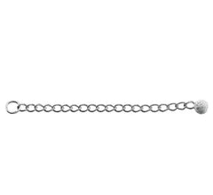Sterling Silver 2 1/4" Curb Chain Extender with Starburst Bead. 2.1mm