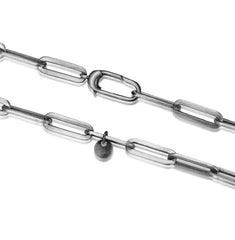 Sterling Silver, Gun Metal Finish Paperclip Necklace - 24"