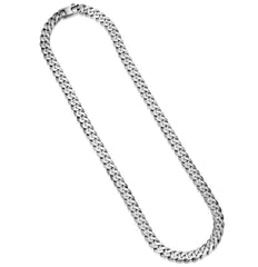 Sterling Silver Gun Metal Cuban Chain Necklace - 20 Inches.