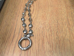 Selma Necklace eith crystal beads. stainless steel clipring, wearable