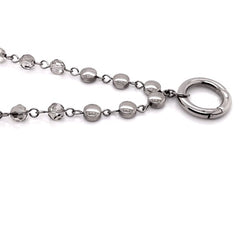 "Selma" Necklace with crystal beads and stainless steel clip ring