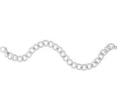 Sterling Silver Link Charm Bracelet- 7 Inches