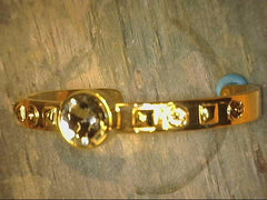 Dama Bracelet Stainless Steel Gold Plated With xs Moneda, Studs an Swa