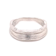 6mm Tapered Sterling Silver Satin Finished Fashion Ring