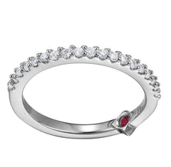 Sterling Silver Rhodium Plated Ring with CZs- Size 8