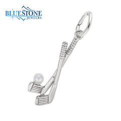 Sterling Silver Golf Clubs Charm. Has a jump ring for easy application