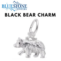 Sterling Silver Black Bear Charm.