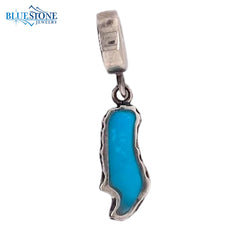 Small Silver Donner Lake Charm with Turquoise