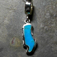 Small Silver Donner Lake Charm with Turquoise