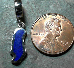 Small Sterling Silver Donner Lake Charm with Lapis Gemstone that will
