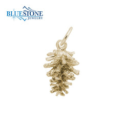 Sterling Silver with Gold Plating Pine Cone Charm