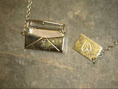 Secret Message Necklace Stainless Steel Silver Toned With Engravable E
