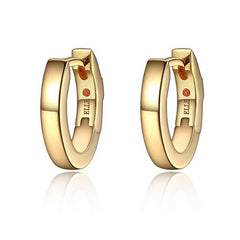 Sterling Silver Rhodium Oval Huggie Hoop Earrings