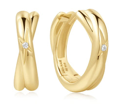 Gold Plated Hoops with CZs
