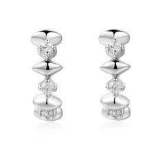 Silver Sparkle Huggie Earrings