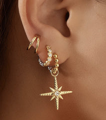 Gold Plated Double Huggie Earrings - 1/4"