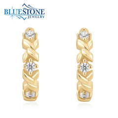 Gold Plated Twisted Huggie Hoop Earrings