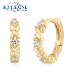 Gold Plated Twisted Huggie Hoop Earrings
