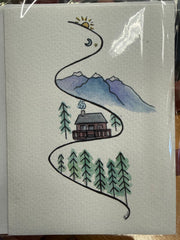 4X5.5 Greeting Card Handmade by Local Artist Alexandra Theiss - Waterc